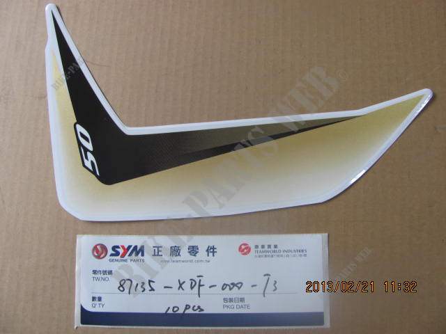 Sym 50 Sticker Front Cover Right Hand Side