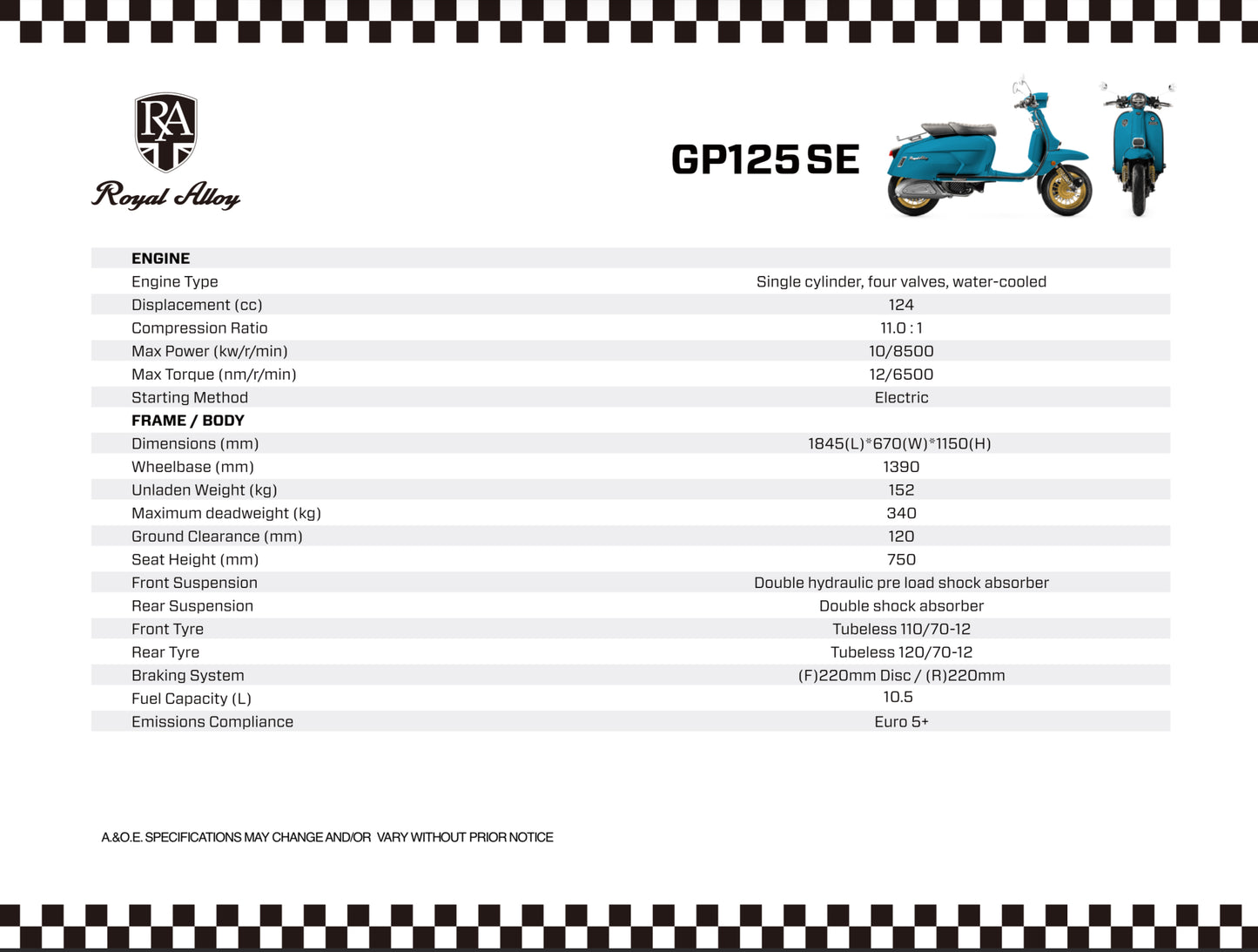 Royal Alloy GP 125 LC SE - Brighton Blue / Ivory