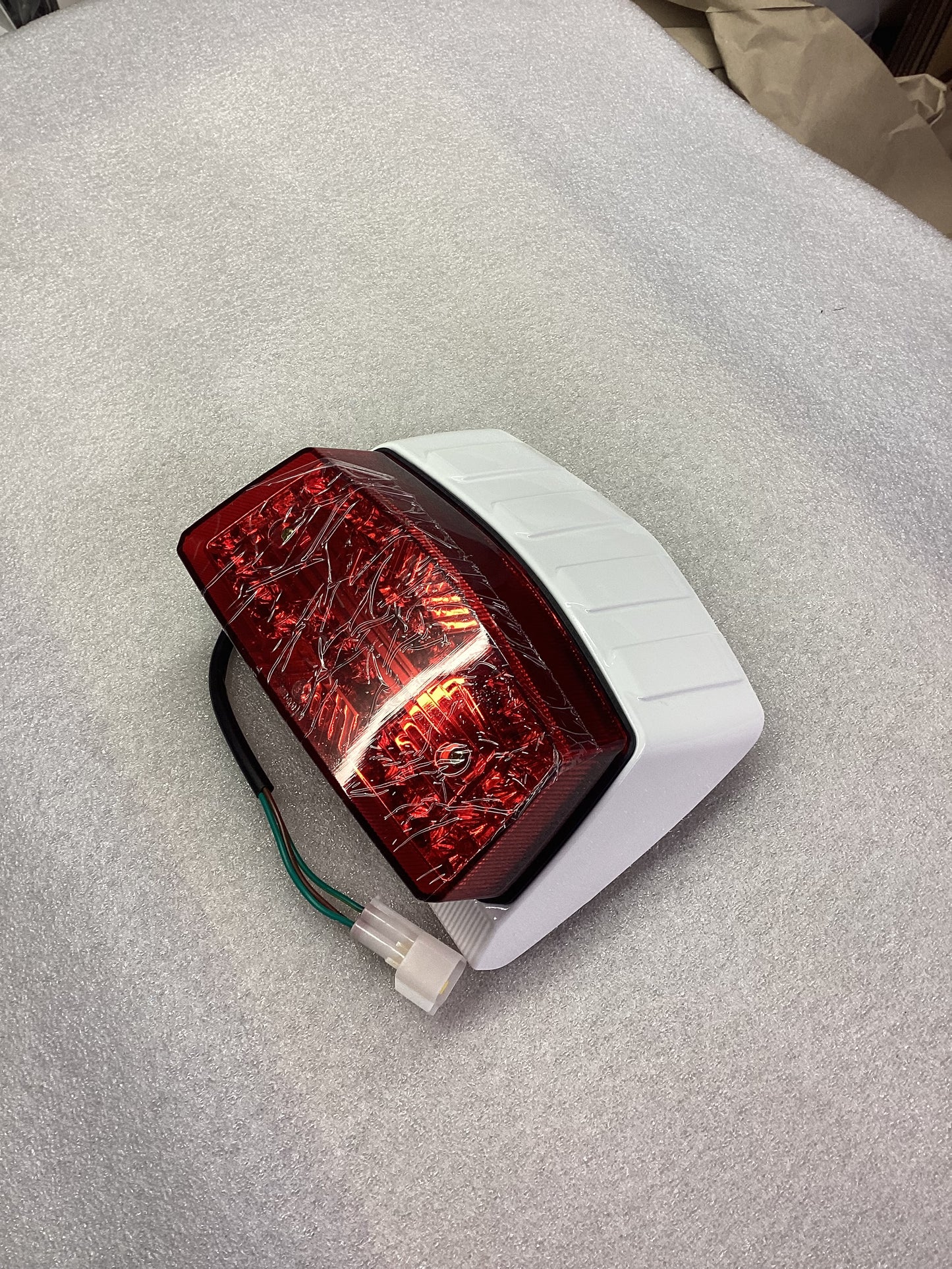 Royal Alloy GT rear light In White. Will Fit Scomadi and Classic Lambretta Series 3 / GP (with some mods)