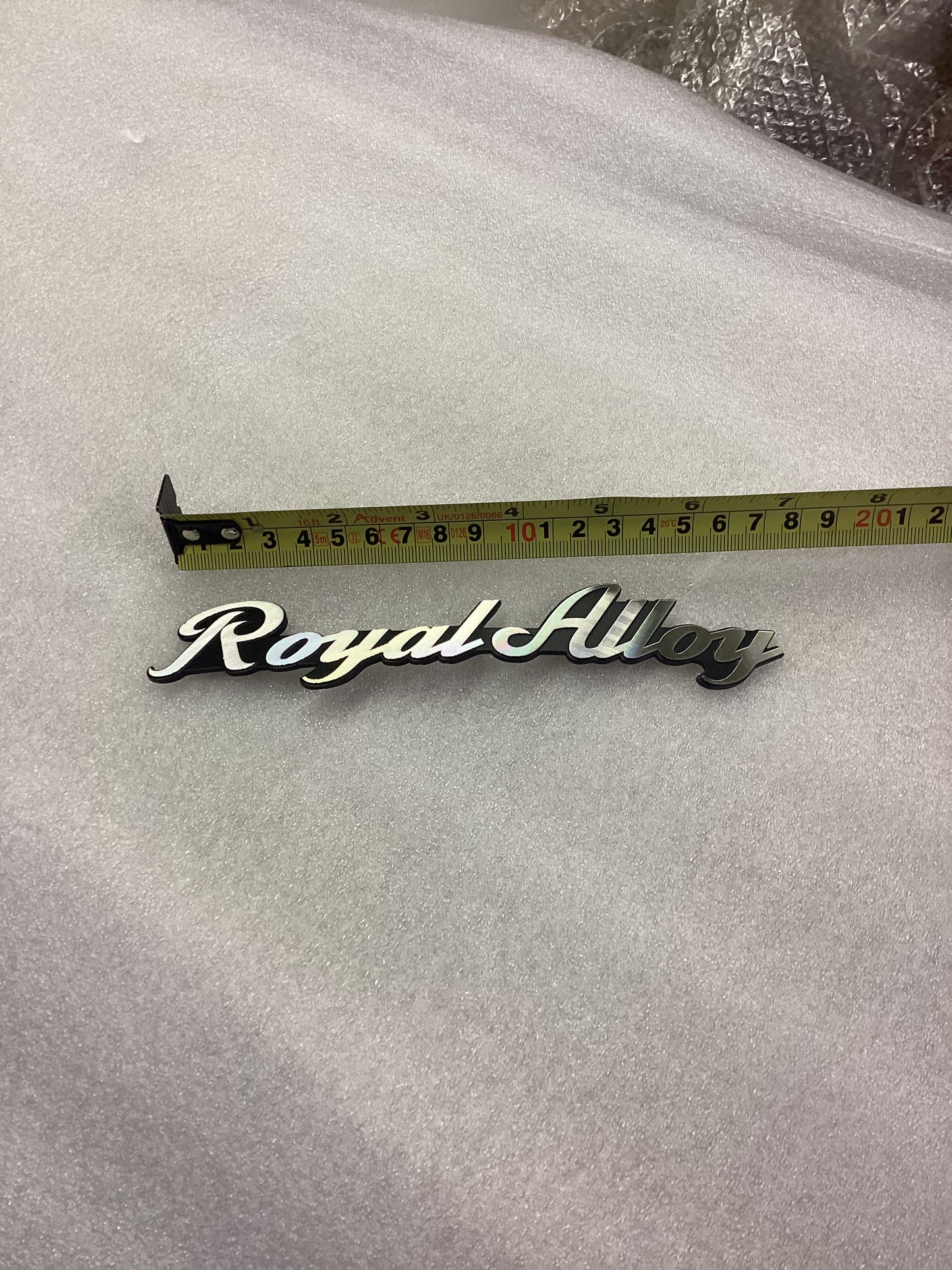 Royal Alloy Side Panel Badge Sticker 'Royal Alloy' In Metal. To Fit TG, GP