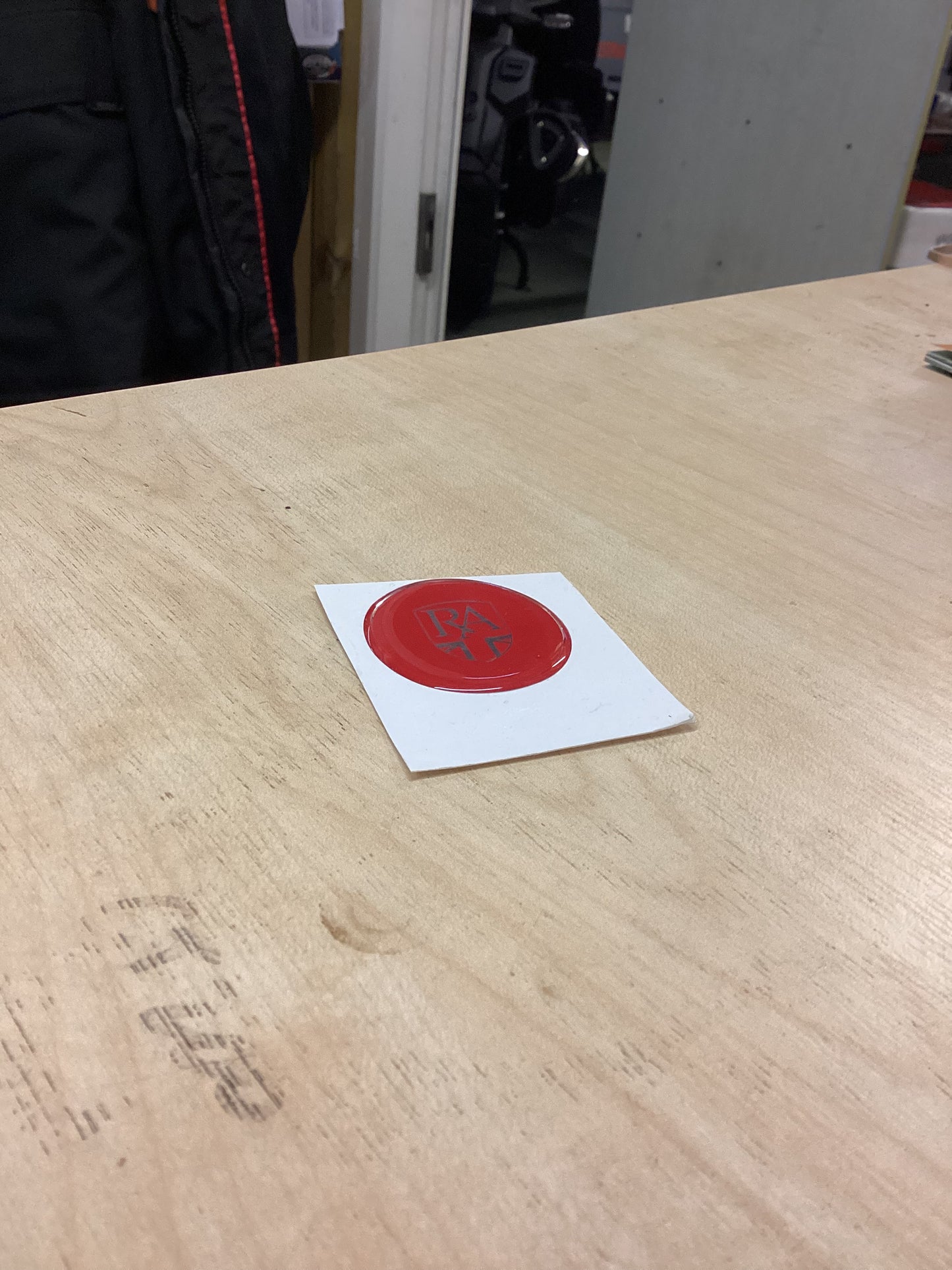 Royal Alloy 'Brake Master' Sticker 40mm x 40mm Domed Gloss Red