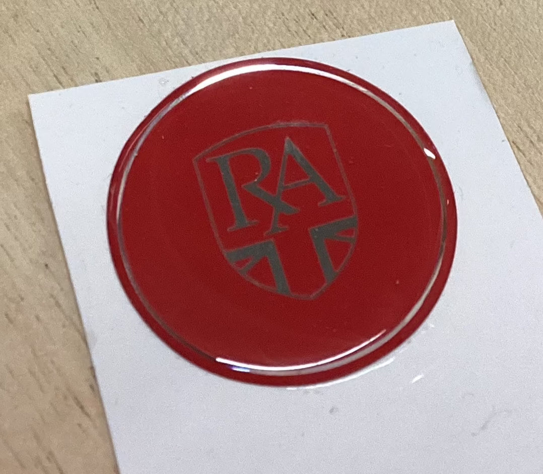 Royal Alloy 'Brake Master' Sticker 40mm x 40mm Domed Gloss Red