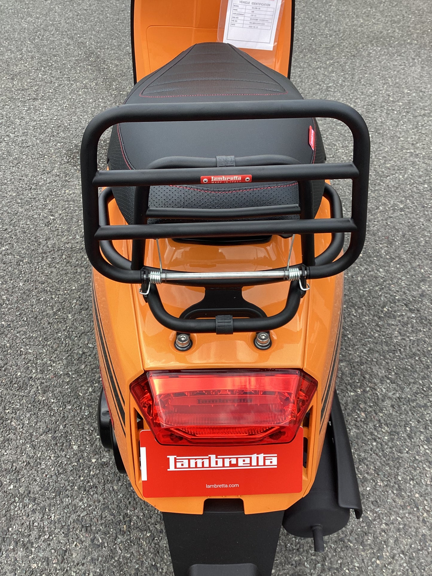 Lambretta V Special Rear Carrier and Grab Rail - Black