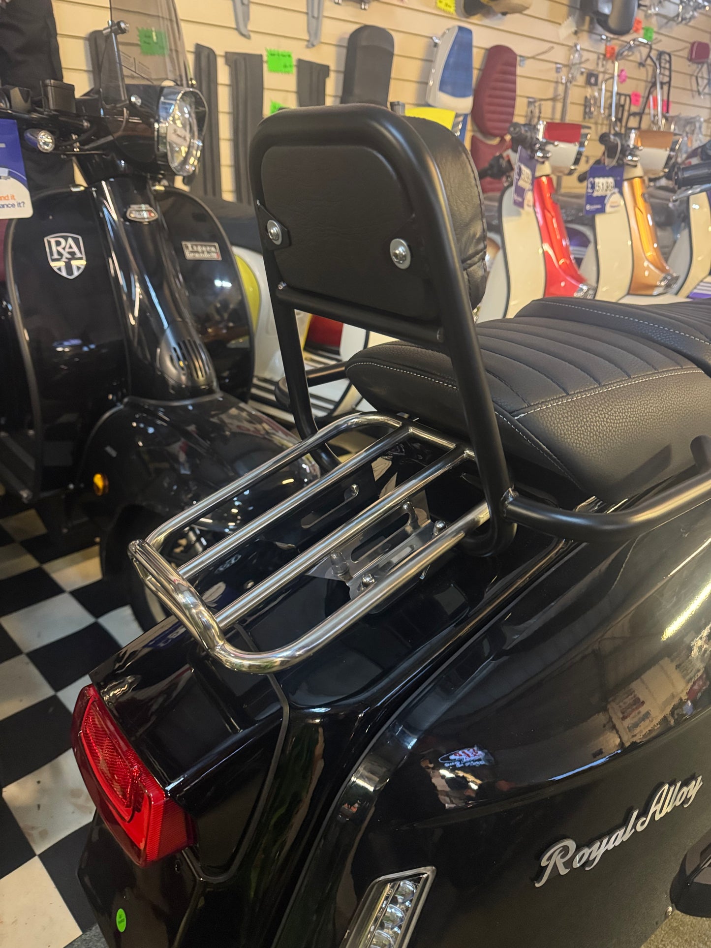 Royal Alloy Backrest With Grab Handle In Black GP / GT / SE
