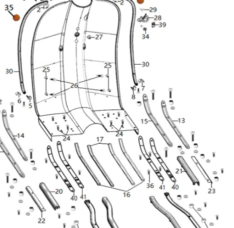 Royal Alloy GP 300 / TG 125 / 300 Outer Right Front Floor Strip - In metal