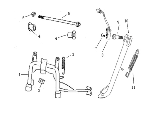 Royal Alloy Side Stand Double Spring. Fits All Air Cooled Royal Alloy Models