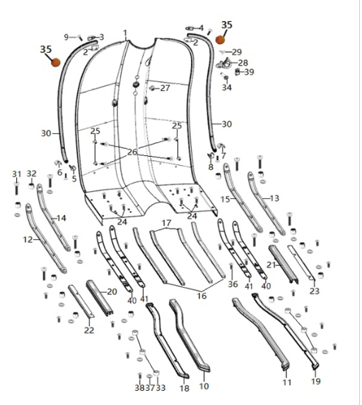 Royal Alloy TG / GP Rubber Insert x 2 For Inner Floor Strips