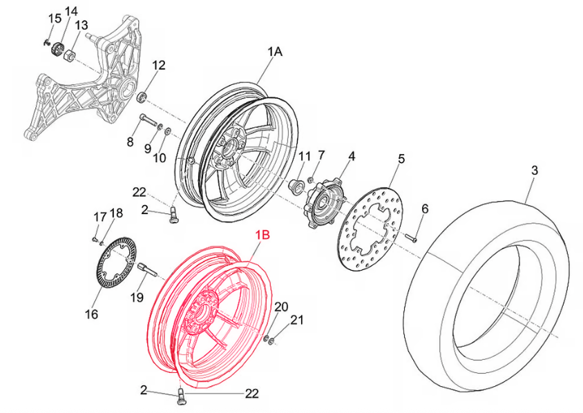 Vespa GTS/GTV Rear wheel Bush F10