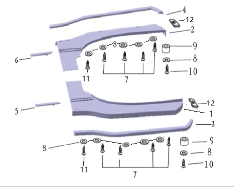 Royal Alloy GT Rear Foot Board / Foot Panel Right Hand Side