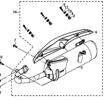 SYM Fiddle 50/125 Euro 5 Exhaust cover