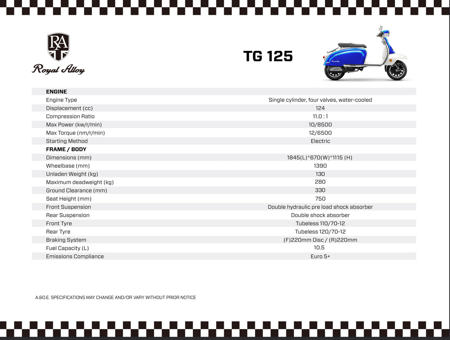 Royal Alloy TG 125 LC - Natural Metal / Carbon