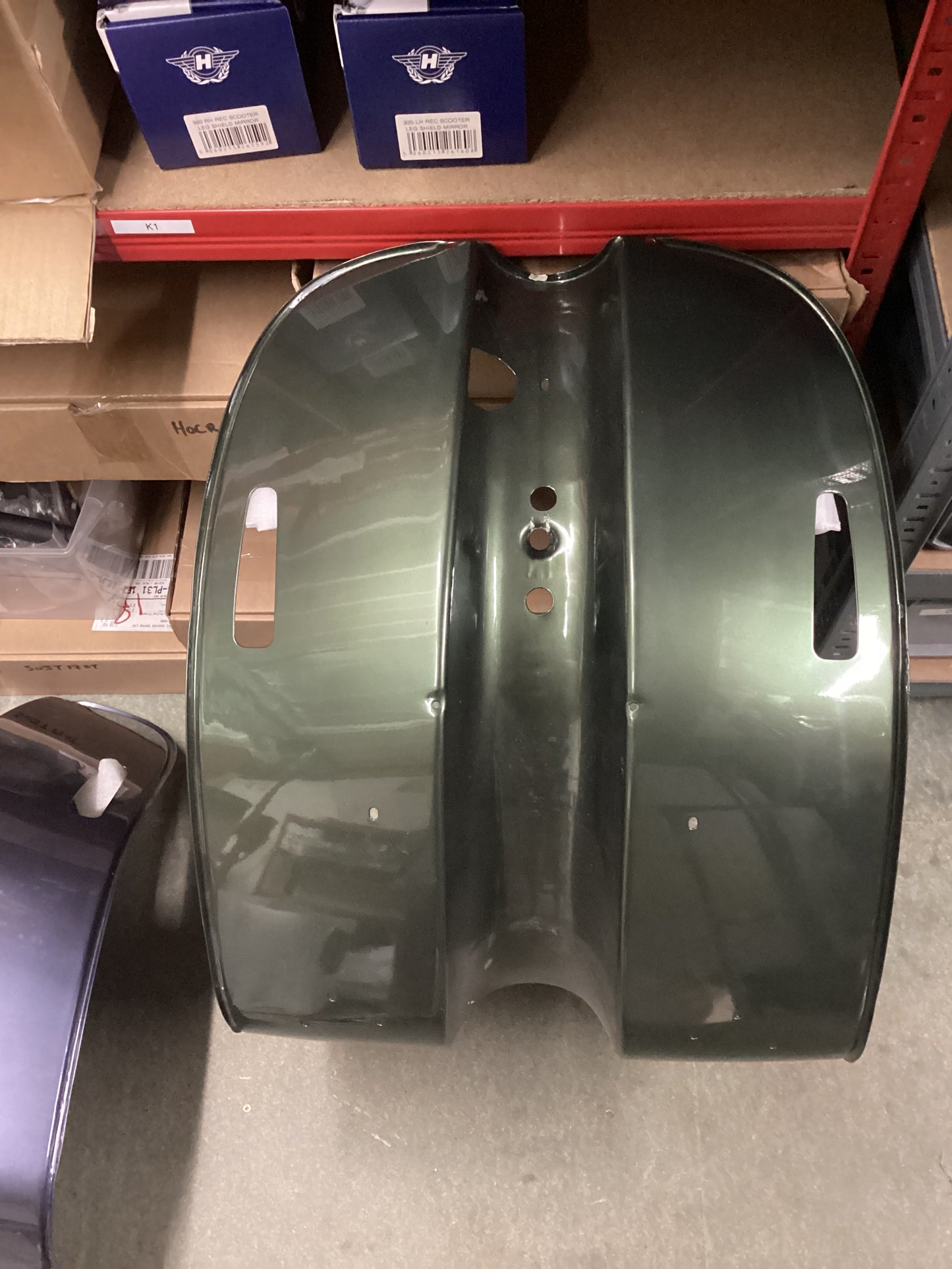 Royal Alloy GP Front Legshield Sherwood Green With Slight Paint Scratches