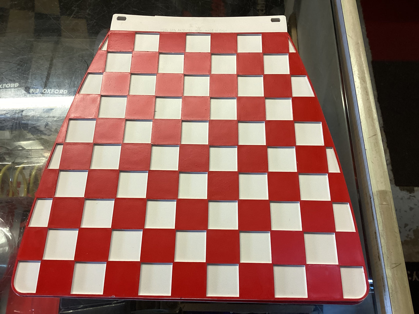 Mudflap Red/White  Chequered