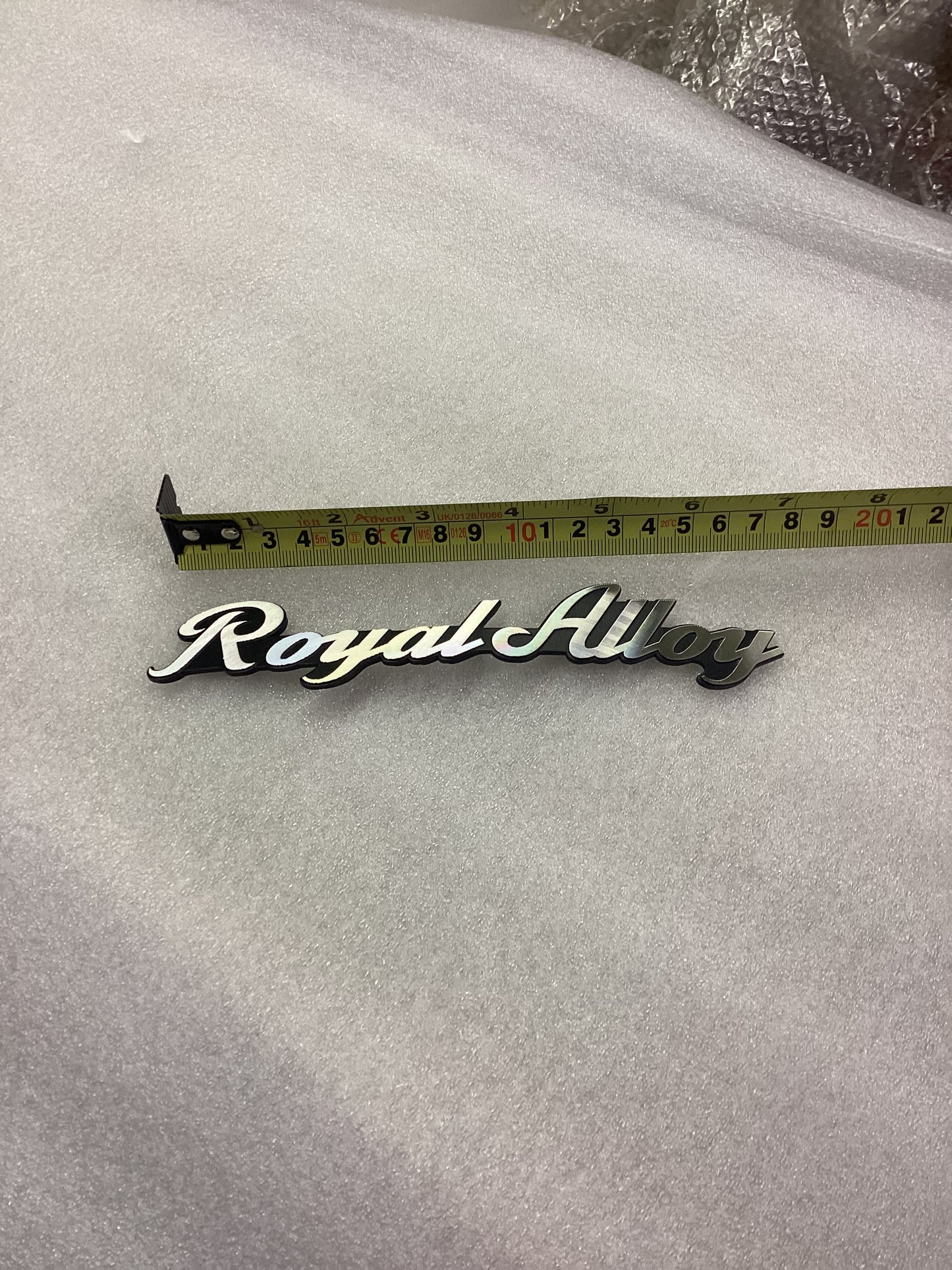 Royal Alloy Side Panel Badge Sticker "Royal Alloy" In Metal.  To Fit TG, GP