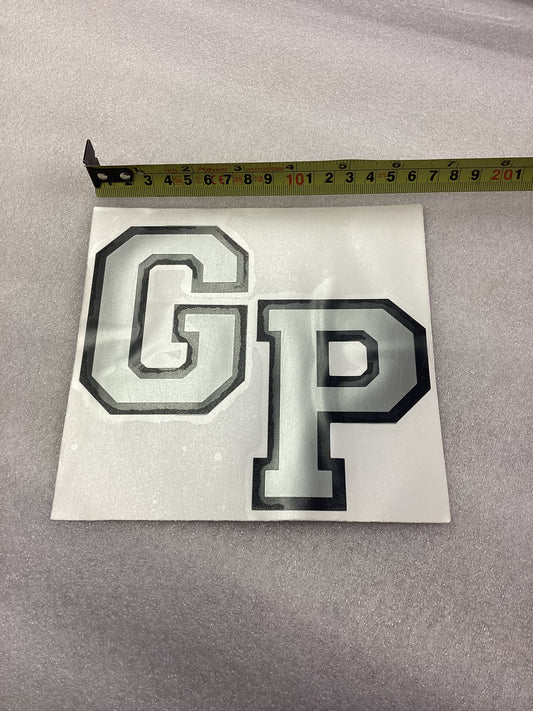 Sticker "GP" LARGE SILVER