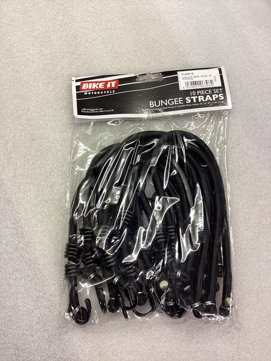 10 Piece Bungee Black 18 inch