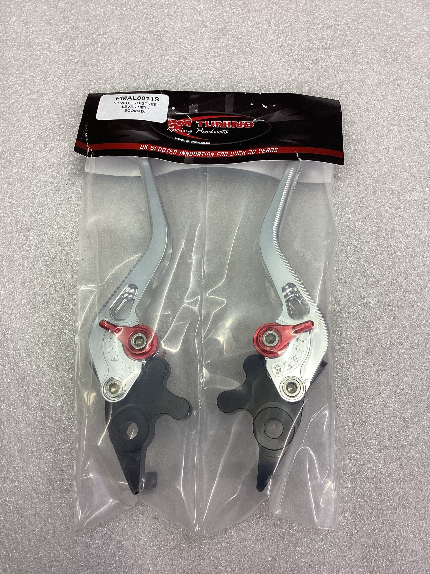 PM Tuning Royal Alloy / Scomadi Adjustable Levers in Silver