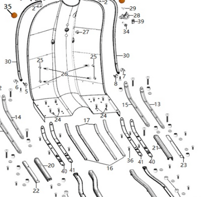 Royal Alloy GP 300 / TG 125 / 300 Outer Right Front Floor Strip  - In metal