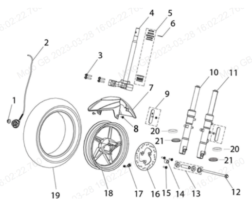 Keeway Fact X Steering Column and Bottom Yolk