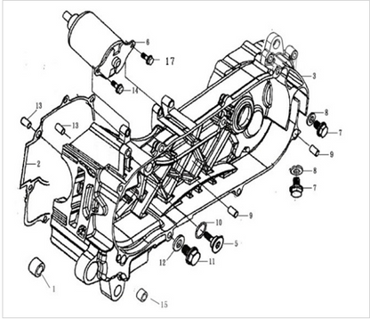 Royal Alloy 125 AC - GT, TG, GP Engine Mount - one side only