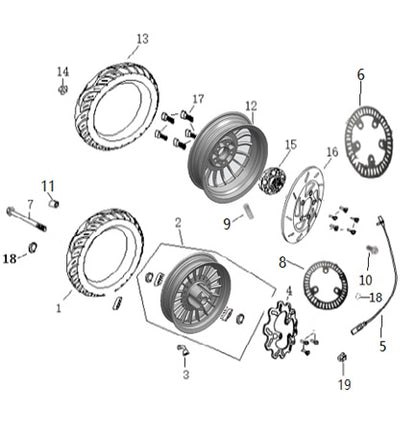 Royal Alloy Rear Disc For ABS 5 Hole