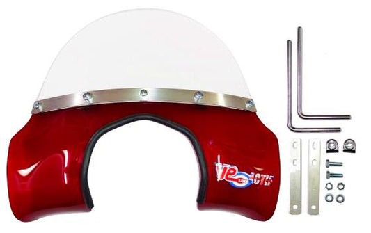 Royal Alloy Flyscreen Transparent Red fits all round headlight Royal Alloys