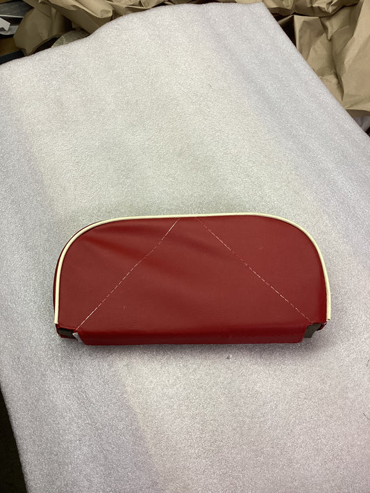 Back Rest Pad - Red With Ivory Piping