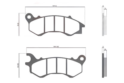 Royal Alloy GT / GP 125 Front Brake Pads Malossi. - Non ABS.See fitment list